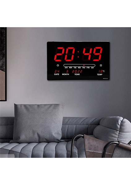LED Sürekli Takvim Elektronik Saat Dijital Duvar Saati Beyaz (Yurt Dışından)