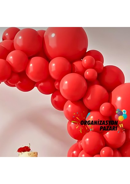 Balon Seti Pastel Kırmızı 60 Lı Balon Zinciri Seti fırsatları