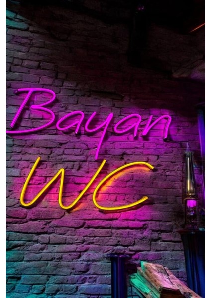 Sanec Bayan Wc Neon LED Tabela (Ölçü: 60X40 Cm)
