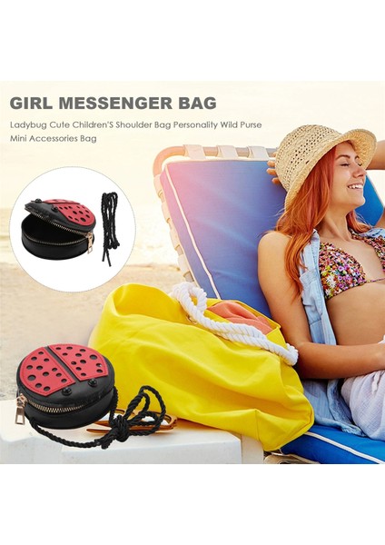 Uğur Böceği Sevimli Çocuk Omuz Çantası Çanta Mini Aksesuar Çantası (Yurt Dışından) modelleri