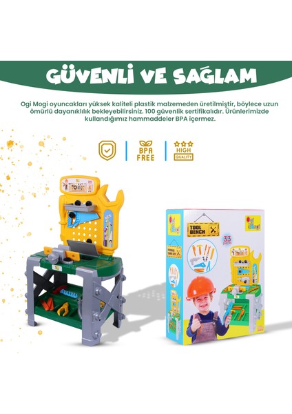 Ogi Mogi Toys Tezgahlı Tamir Seti 33 Parça