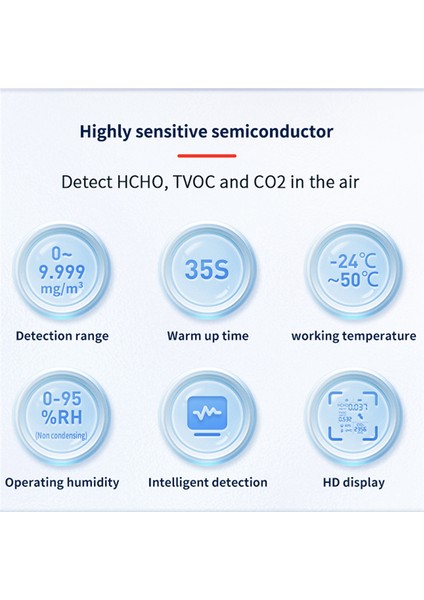 5'i 1 Arada Co2 Metre Sıcaklık Nem Test Cihazı Hava Kalitesi Monitörü (Yurt Dışından) fiyatları