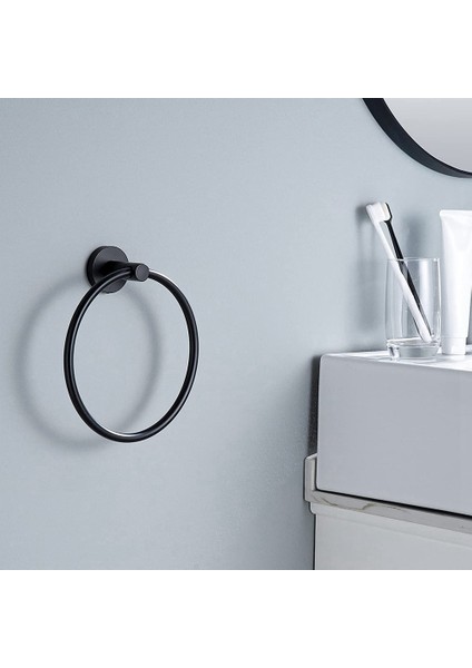 Banyo Havluluğu, El Havluluğu Yuvarlak Havlu Askısı(Siyah) (Yurt Dışından) indirimleri