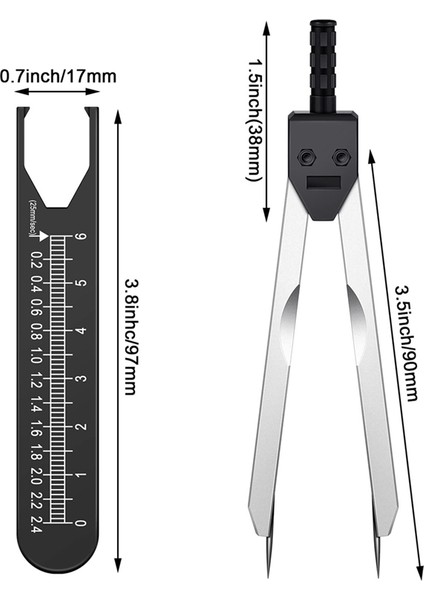 Ekg Kumpas Cetvelli Ekg Kumpas Ölçme Aleti (Siyah) (Yurt Dışından) fiyatları