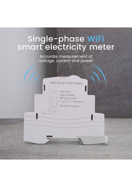 Tuya Tek Fazlı Wifi Intelligen Enerji Ölçer 100A Din Raylı ATMS1603 (Yurt Dışından)