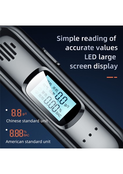 LED Ekranlı Dijital Ekranlı Taşınabilir Alkol Test Cihazı Breathalyzer (Yurt Dışından)