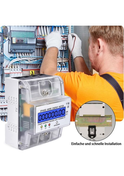Fazlı Güç Ölçer DTM024 Dijital LCD Ekran Enerji Ölçer 220/380V (Yurt Dışından) indirimleri