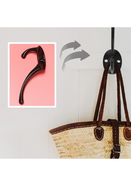 12'li Paket Siyah Askı Duvara Monte, Retro Çift Kancalı (Yurt Dışından) indirimleri