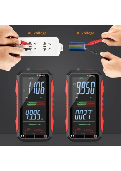 4,8 Inç LCD Ekranlı Çoklu Test Cihazı ile USB Multimetre Dijital Voltmetre (Yurt Dışından)
