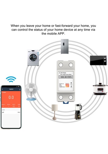 Faz Din Ray Wifi Akıllı Enerji Ölçer Güç Tüketimi Kwh Ölçer (Yurt Dışından) fiyatları