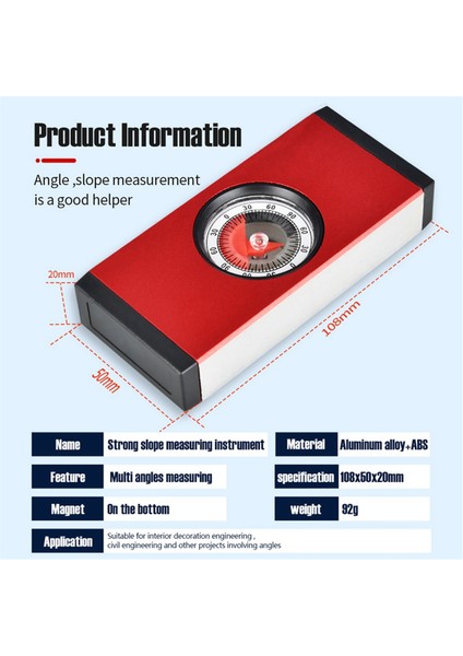 Yüksek Hassasiyetli Seviye Alüminyum Alaşımlı Mini Açı Inklinometre (Yurt Dışından) fiyatları