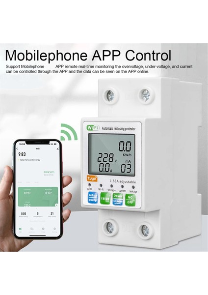 Tuya Wifi 1-63A Otomatik Tekrar Kapama Koruyucu Akım Izleme Ölçer (Yurt Dışından) fırsatları