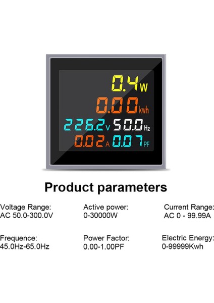 Ac Akım Gerilim Amperaj 6ın1 Güç Enerji Monitörü Ac 50.0-300.0V (Yurt Dışından)