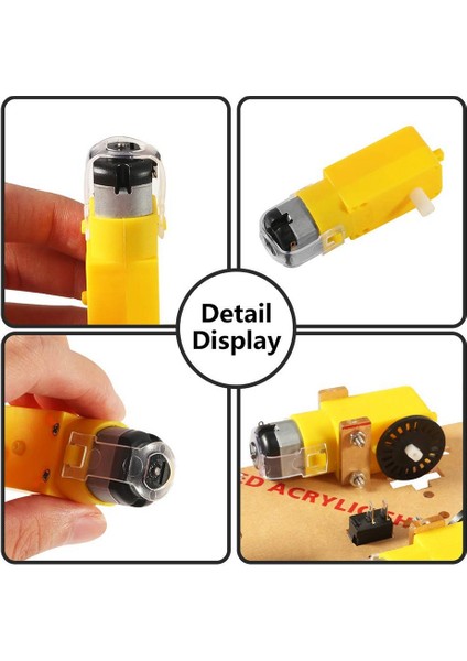 4 Adet Dc Elektrik Motoru + Plastik Tt Motor Lastik Tekerlek Çift Şaftlı Dişli Motor Tt Şanzıman Motoru Arduino Için Akıllı Araba (Yurt Dışından)