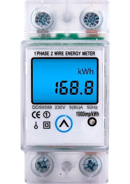 5(80)A 230V 50Hz Dijital Wattmetre Ac Güç Enerji Ölçer Din Ray Kwh (Yurt Dışından)