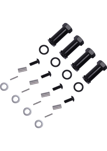 12MM Alüminyum Jant Hex Adaptörleri Uzun 29MM Uzatma Rc Araba Dönüşüm Parçaları 1/12 Wltoys 12428 12423 Siyah (Yurt Dışından)