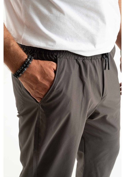 Longberg Erkek Beli Lastikli Bağcıklı Mevsimlik Jogger Spor Pantolon