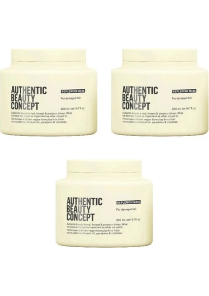 Ekonomik Authetic Beauty Concept Replenish Maske 200 ml x 3 Adet