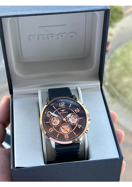 Iç Fonksiyonları Aktif Deri Kordon 3 Atm Suya Dayanıklı Erkek Kol Saati EFM11146.LX