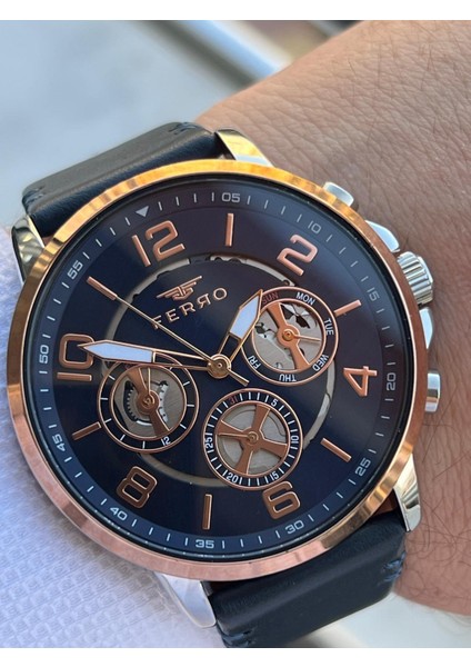 Iç Fonksiyonları Aktif Deri Kordon 3 Atm Suya Dayanıklı Erkek Kol Saati EFM11146.LX fiyatları