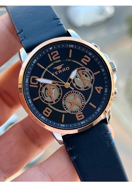 Iç Fonksiyonları Aktif Deri Kordon 3 Atm Suya Dayanıklı Erkek Kol Saati EFM11146.LX indirimleri