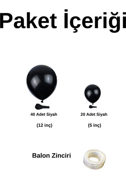 Balon Seti Pastel Siyah 60 Lı Balon Zinciri Seti fiyatları