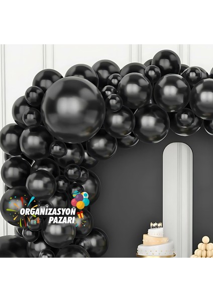 Balon Seti Pastel Siyah 60 Lı Balon Zinciri Seti fırsatları