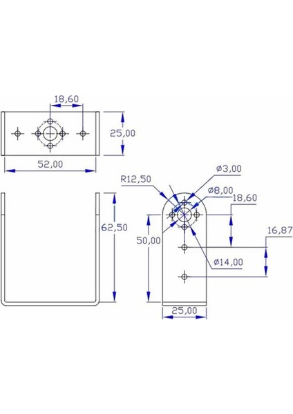Uzun U Servo Motor Metal Montaj Parçası Braket MG995 MG996R S3003 TD-8120MG Alüminyum Tutucu indirimleri