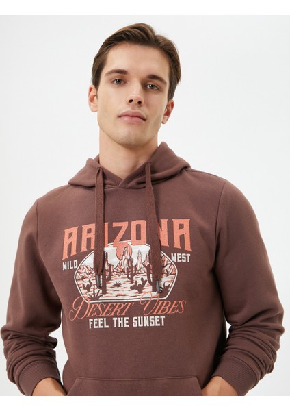 Kolej Hoodie Baskılı Kanguru Cep Detaylı