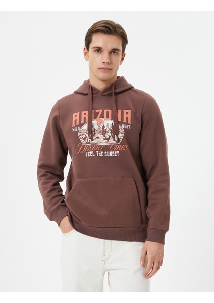 Kolej Hoodie Baskılı Kanguru Cep Detaylı modelleri