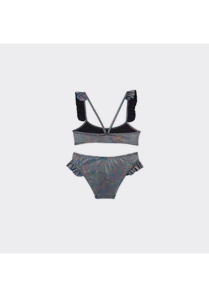 Kız Çocuk Pul Desenli Pembe Bikini