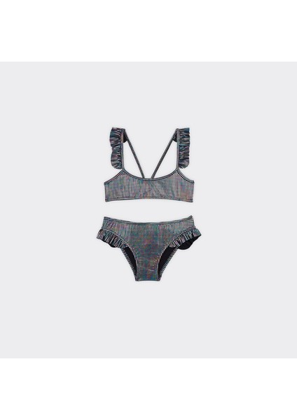 Kız Çocuk Pul Desenli Pembe Bikini fırsatları