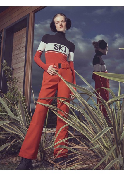 Kayak Pantolonu Kemer Detaylı Cepli Yüksek Bel