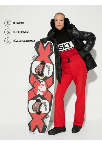 Kayak Pantolonu Kemer Detaylı Cepli Yüksek Bel fiyatları