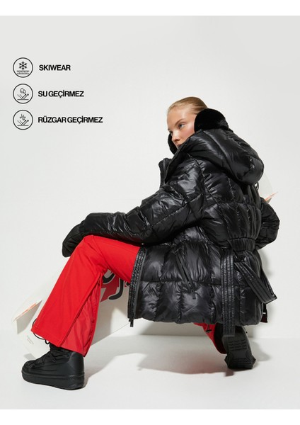 Kayak Pantolonu Kemer Detaylı Cepli Yüksek Bel modelleri