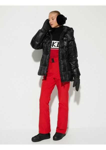 Kayak Pantolonu Kemer Detaylı Cepli Yüksek Bel fırsatları