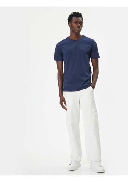 Kısa Kollu Tişört Uzun Kalça Boy Esnek Kumaş Slim Fit Pamuklu