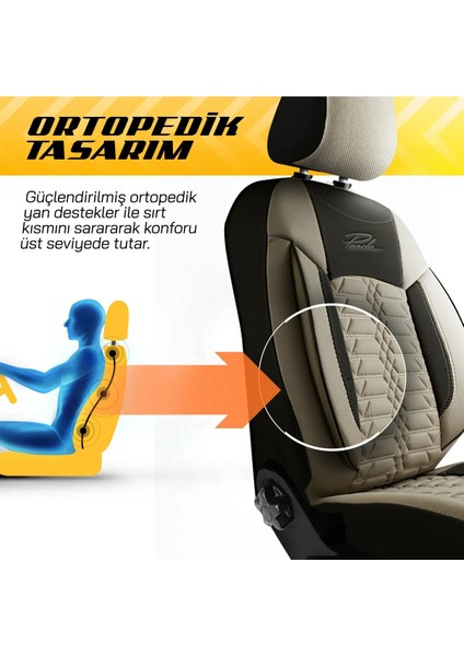 Panda Proline Serisi Jakar Kumaş Ticari Oto Koltuk Kılıfı - Tam Set indirimleri