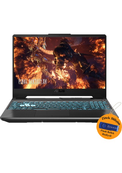 Tuf Gaming A15 R5-7535HS 16GB Ram 512GB SSD RTX3050 15.6" 144 Hz WIN11HOME FA506NC-HN050 ZI724 + Zitek 16 GB Flash Bellek