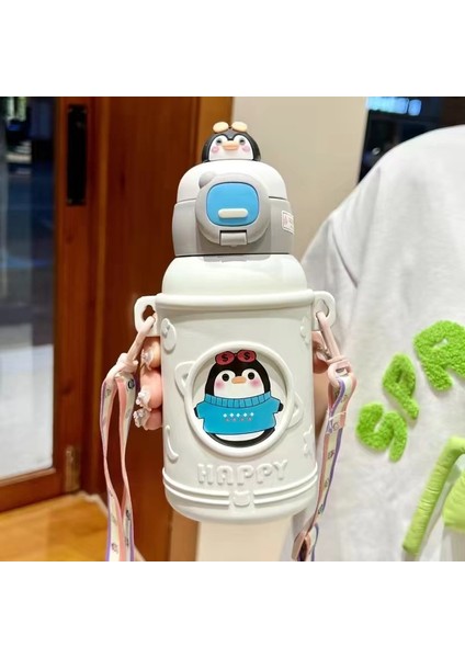 500ML Yeni Çocuk Termos Bardak 316 Paslanmaz Çelik Gıda Sınıfı Yüksek Görünümlü Pipetli Bardak Öğrenci Termos Bardak (Yurt Dışından)