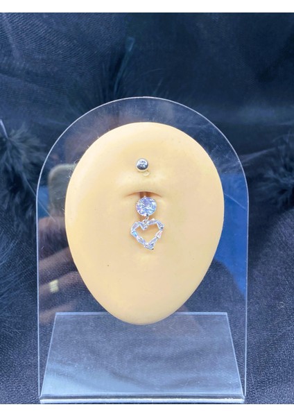 Cerrahi Çelik Gümüş Rengi Göbek Piercing Küpe