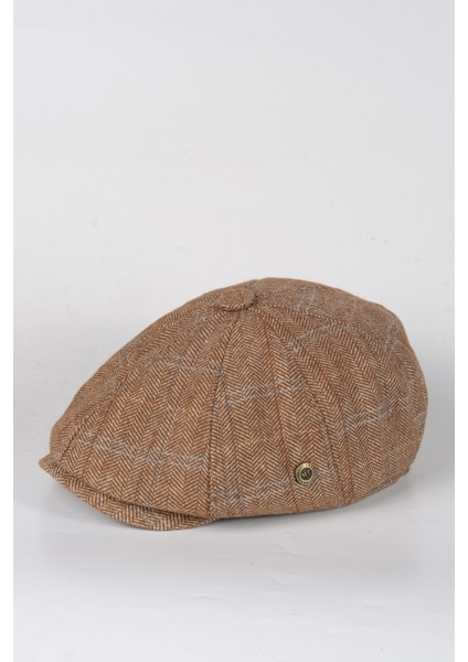Kışlık 8 Parca Yün Desenli Model Peaky Blinders Kasket Şapka