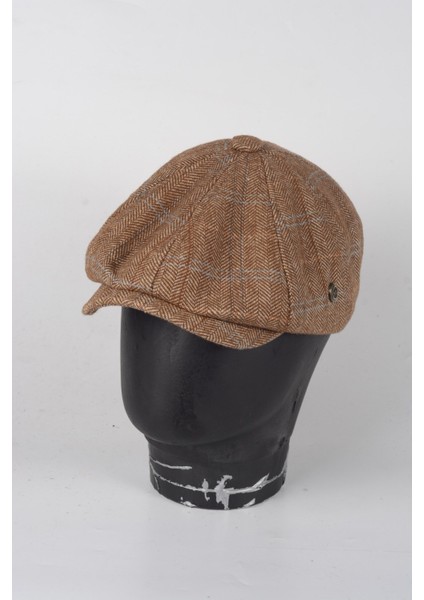 Kışlık 8 Parca Yün Desenli Model Peaky Blinders Kasket Şapka