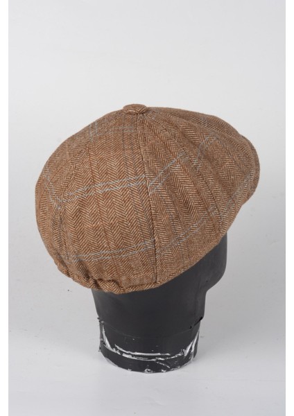 Kışlık 8 Parca Yün Desenli Model Peaky Blinders Kasket Şapka