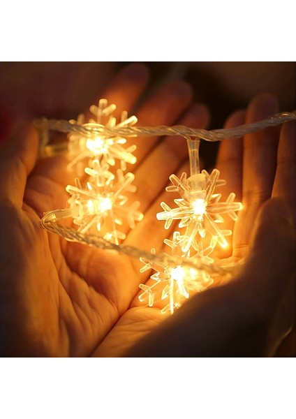 LED Snowflake String Lights 6 Metre Kar Tanesi LED Aydınlatma