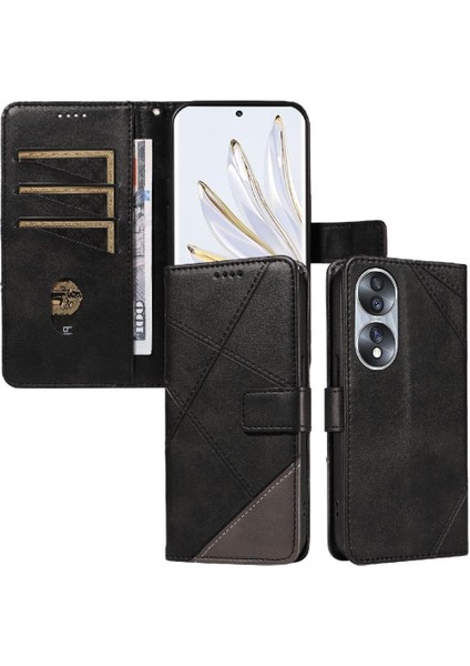 Elmas ve Kart ile Onur 70 Deri Telefon Koruma Kılıfı Için Flip Case (Yurt Dışından)