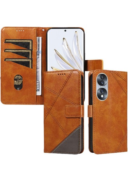 Elmas ve Kart ile Onur 70 Deri Telefon Koruma Kılıfı Için Flip Case (Yurt Dışından)