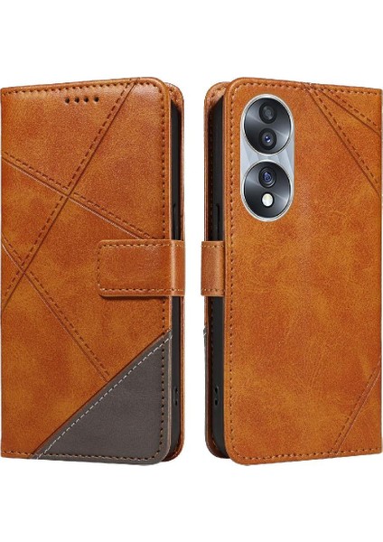 Elmas ve Kart ile Onur 70 Deri Telefon Koruma Kılıfı Için Flip Case (Yurt Dışından)
