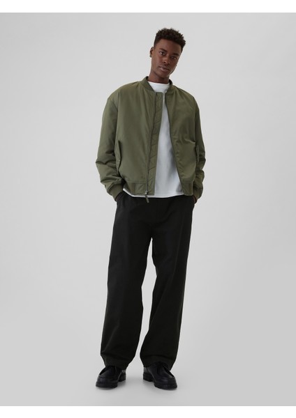 Erkek Siyah Gapflex Modern Khaki Baggy Pantolon