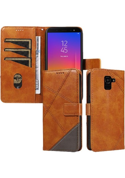 Samsung Galaxy J6 2018 Için Flip Case ve Kart Yuvası Yüksek Kaliteli Deri (Yurt Dışından)
